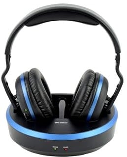 Meliconi HP Comfort, Cuffia Wireless TV Stereo con Base di Ricarica, Cuffie TV con Archetto Regolabile, 8 Ore di Durata con Pile Ricaricabili, Collegamento Analogico 3.5mm, Auto-Tuning, Nero