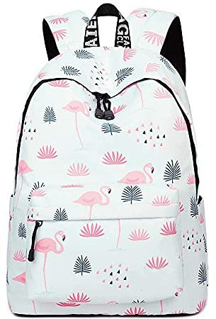 Mädchen Schulrucksack Modischer Freizeitrucksack für Frauen Teenager Jungen Wasserdicht Tasche Schulranzen Tagesrucksack mit Laptopfach Flamingos