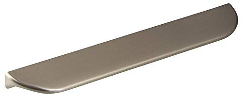 GedoTec Schubladengriff Küchenschrank Griffleiste - Lochabstand 160 mm - Vernickelt Gebürstet - Möbelgriff Flach inkl. Schrauben - Griffleiste Küche - Metall Griffmulde - Kantengriff Schrank