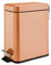 mDesign Pedal Bin — Waste Bin with Pedal, Lid and Plastic Bucket Insert for Bathroom, Kitchen, and Office — Metal Household Rubbish Bin with Ergonomic Design — Copper