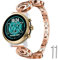 LvBu Damen Edelstahl Bracelet Kompatibel für Michael Kors MKGO, Kristall Rhinestone Diamant Uhrenarmband für Michael Kors Access MKGO Smartwatch (Roségold)