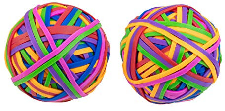 AUEAR, 2 Rolls Elastic Rubber Band Balls, Stretchable Rubber Bands Bulk for Arts Crafts Document Office Supplies Organizing (Assorted Color)