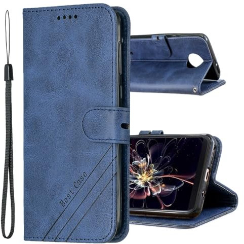 MRSTER Case Compatible with Honor 9X, Premium PU-Leather Flip Wallet Cover Phone Case for Huawei Honor 9X. HX Retro Blue