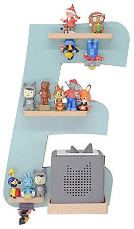 BOARTI das Original Kinder Regal Buchstabe E in Lindgrün geeignet für die Toniebox und ca. 26 Figuren - zum Spielen und Sammeln