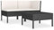 vidaXL Gartenmöbel Set 3-TLG. mit Auflagen Lounge Sofa Garten Garnitur Sitzgruppe Sitzgarnitur Gartenset Gartensofa Poly Rattan Schwarz