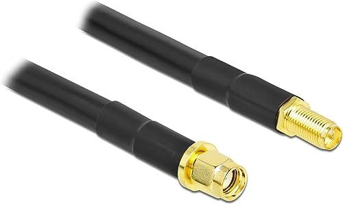 Delock Antennenkabel RP-SMA Stecker zu RP-SMA Buchse LMR/CFD300 2 m Low Loss