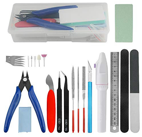 WMYCONGCONG 24 PCS Gundam Modeler Basic Tools for Model Kit Building Beginner Hobby Model Assemble Building Repairing and Fixing