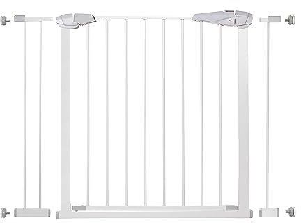 SPRINGOS Tür- und Treppenschutzgitter mit 2 Verlängerungen 14 cm und 7 cm Spannsystem für Kinderschutz Passung: 97-106 cm