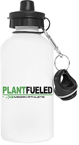 Gunmant Plant Based Fueled Vegan Athlete Water Bottle White Aluminium Reusable