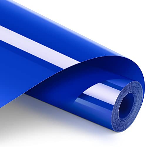 Artcut 12 x 12ft Heat Transfer Vinyl, HTV Vinyl Iron on Vinyl, Permanent Vinyl Blue Vinyl, Vinyl Rolls Heat Transfer Vinyl for Fabric, Shirts DIY Heat Vinyl Design - Easy to Cut (Blue)