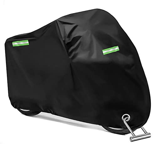 BNGXR Lona de Cubierta para Motocicleta, 190T, Impermeable, Impermeable, para Motocicleta, con Agujeros de Cerradura, Resistente a los Rayos UV, Funda Protectora 245 x 105 x 125 cm