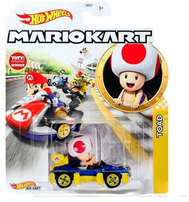 Hot Wheels DieCast-Modell TOAD KART MACH 8 Version von SUPER MARIO KART Maßstab 1:64 – 5 cm