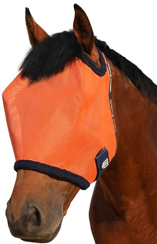 Harrison Howard Pferde Fliegenmaske Standard-Bremsenmaske mit Komfort-Fleece-Polsterung UV-Schutz für Pferde
