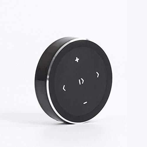 Pulsante multimediale Bluetooth, telecomando del volante del kit per auto del telefono con supporto, controller audio wireless, telecomando per selfie, per telefoni Android (nero+Staffa)