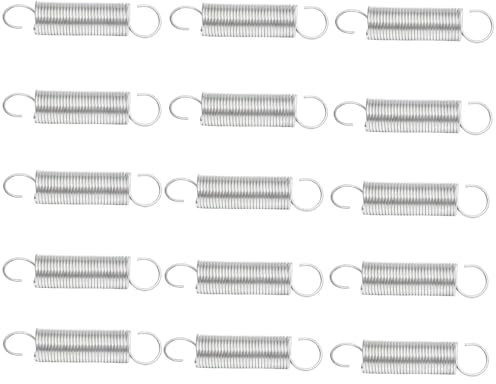 15 pcs Inossidabile Acciaio Doppio Gancio Tensione Molla , 304 Acciaio inossidabile Acciaio Compressione Molle 1.2mm x 8mm x 50mm ,Molla di tensione con ganci in acciaio