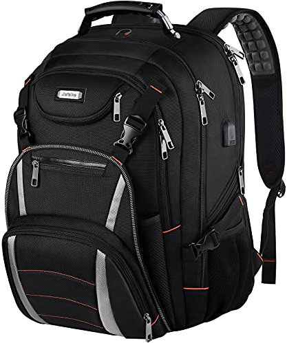 Travel Laptop Backpack,17 Inch Extra Large 50L Flight Approved TSA Anti Theft Backpack,Water Resistant Big Rucksack with USB Charging Port,Heavy Duty Computer Bag for Men Women College School Business