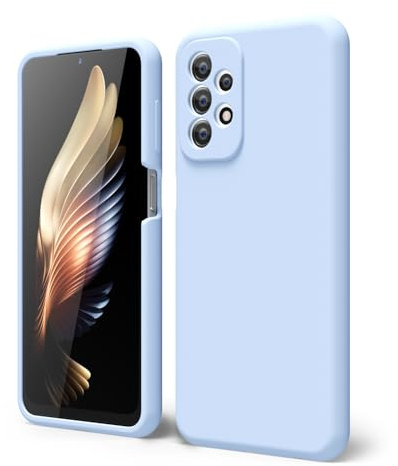 oakxco for Samsung Galaxy A23 5G Case Silicone, Thin Slim Grip Soft Rubber Gel Protective Phone Case for Women, Matte Plain Solid Color Aesthetic Cute Girly Case with Camera Cover, Light Blue
