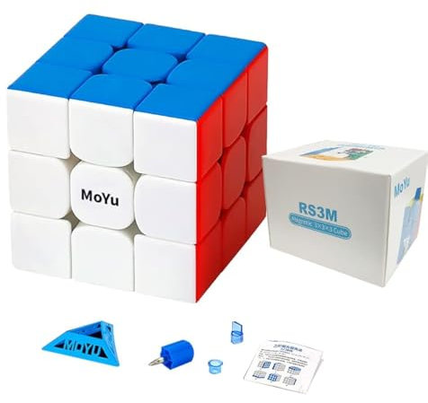 MOYU Speed Cube 3x3 StickerLess, RS3M 2020 Magnetic Version Smooth Profession Puzzle Magic Toy for Kids & Adults (MF8880)