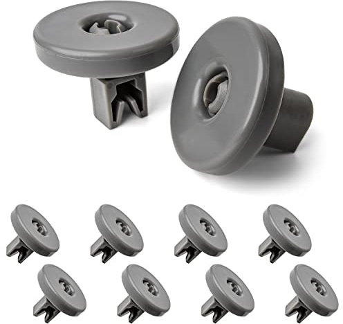 Korbrollen für Geschirrspüler, 8 Stück, in Grau, Ø 40 x 8 mm Laufrolle, Spülmaschinen Rollen universal für die meisten Geschirrspüler, Ersatz Unterkorbrollen Geschirr Korb, Reparatur Spülmaschine Set