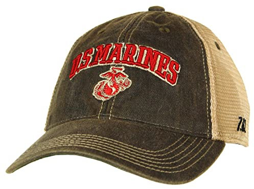 7.62 Design United States Marine Corps Vintage Trucker Hat, Usmc Stretch-Fit Vintage Trucker Cap - Schwarz - SM/Md, Einheitsgröße
