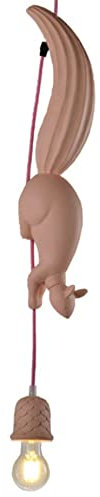 Lampadario in resina, ristorante nordico lampada animale lampadario camera da letto per bambini lampada per bambini negozio di abbigliamento semplice personalità scoiattolo luci a sospensione,Rosa