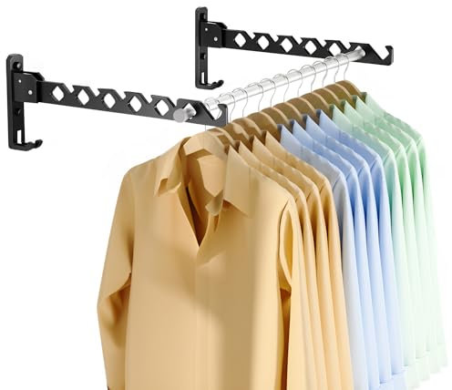 2 Stück Kleiderhaken Klappbar, Wandkleiderhaken Klappbar, Kleiderhaken Wand, Kleiderstange Wandmontage, Wäscheständer Wand, Kleiderhaken Klappbar, Kleiderhaken Wand Klappbar, Starke Tragfähigkeit