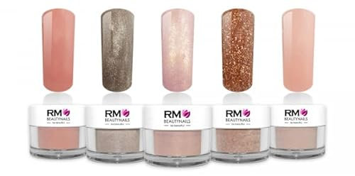 Acryl Farb Puder Set Rosenquarz Kollektion Pulver Nageldesign Nails Fingernagel RM Beautynails 5er Pack (5x 10g)