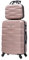 CELIMS - Set Valise Grande Taille 23kg avec Vanity | Valise Grande XXL 75cm avec Trousse de Toilette | Valise Légère et Rigide | Rose Gold