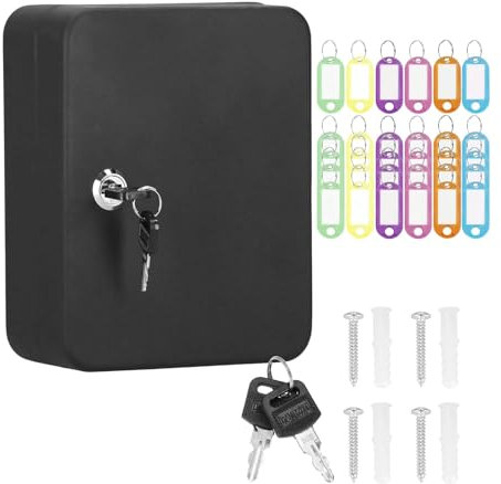 YASTA Cassetta Portachiavi Da Parete Armadietto Appendichiavi Box 48 Chiavi Serratura