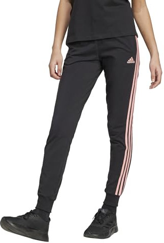 adidas Essentials - Pantaloni da donna a 3 strisce, colore: Nero/Semi Rose Spark, M