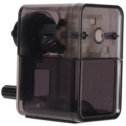 Spitzer Mit Dose Manueller Bleistiftspitzer,anspitzer mit kurbel Kurbel Bleistiftspitzer,Sicher,Vielseitig Einsetzbar, für Kohlestifte für Kunststifte (Transparentes Schwarz)