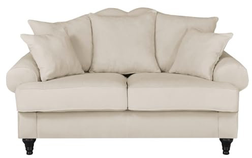 Furn.Design Sofa in beige Landhaus Couch 2-Sitzer Wohnzimmergarnitur 170 cm Adelina (Beige)