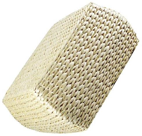 Ciieeo Ottomanenhocker und Gewebtem Schilfgras Quadratischer Sofahocker 30x30x15cm mit Rutschfester Unterseite Kleiner Fußhocker für Wohnzimmer und Flur zur Schuhwechselhilfe