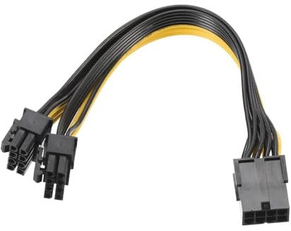 sourcing map 8 Pin Female to Dual PCIe 8 Pin (6+2) Male PCI Express Power Adapter GPU Splitter Cable 220mm/8.7 for Graphics Card