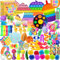 Chennyfun Stressabbau Spielzeug Set, 80Pcs Sensory Zappeln Anti Stress Spielzeug-Infinity Cube Sensorisches, Einhorn Fidget Toys Für Kinder Und Angst Mit Angstlust, Autismus Und ADHS