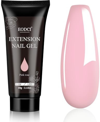 EODCI Poly Nagel Gel, 60g Rosa Art Acrylgel für Nägel Builder Gel Nagelverlängerung Quick Extension Building Acryl Nagelgel für Anfänger Starter Nageldesign