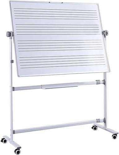 XIAGJAO Mobile Music Staff Whiteboard, 90 x 120 cm, doppelseitig, magnetisch, trocken abwischbar, für Schule, Musiker und Zuhause