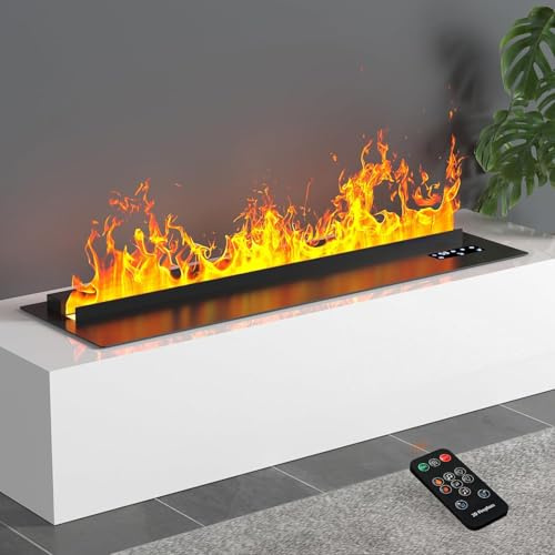 Mexhom Camino a vapore d'acqua, fuoco elettrico intelligente controllabile a distanza, camino elettrico con circolazione automatica dell'acqua, colore della fiamma 1000mm