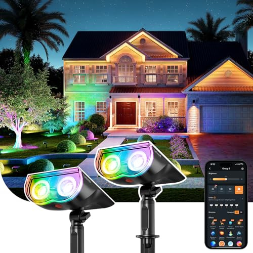 Linkind Smart Solar Spot Lights Outdoor SL5C, IP67 Halloween Lights Outdoor