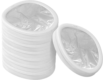 TOWNEW T Air One Anneaux de recharge officiels pour poubelle de salle de bain intelligente, sacs poubelle robustes pour poubelle électrique automatique, 9,6 litres, 8 anneaux de recharge blancs