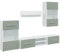 vidaXL 5-TLG. Wohnwand mit LED-Beleuchtung Olivgrün Holzwerkstoff, TV-Möbel, Medienwand, Medienschrank, Schrankwand, Anbauwand, Entertainment-Möbel