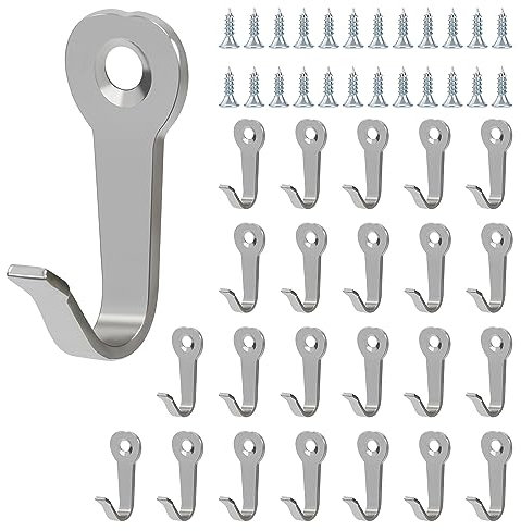 Ganchos Percheros de Pared, 24 Piezas Gancho Perchas Vintage Colgadores de Metal, Rústico Ganchos Individuales con Tornillos para Ropa Sombrero Cocina Dormitorios Baños Armarios Gabinete (Plata)