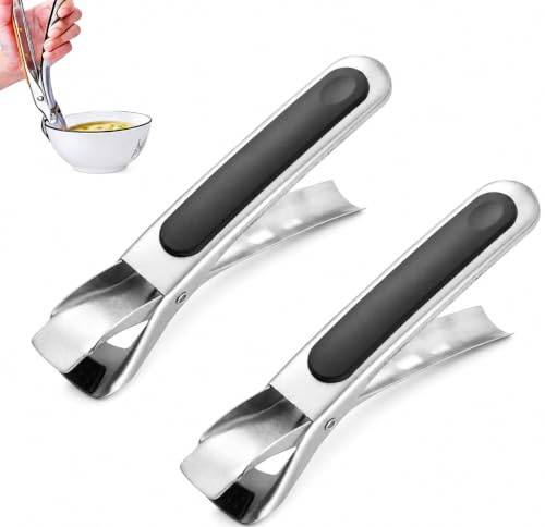 Wjelet 2 Stück Airfryer Zange, Zange für Heißluftfritteuse, Rutschfeste Ofenzange aus Edelstahl, Rutschfeste Geschirrzang, Hitzebeständiger Schüsselgreifer als Verbrühschutzclip für Heißluftfritteuse