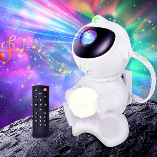 GeyouLux Star Projector, Astronaut Galaxy Projector with Bluetooth Speaker, 8 Nebula Modes, 3 Star Modes, 7 Night Light Modes and Remote Control, Timer, 360° Rotation