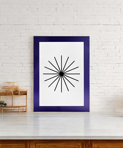 A4 Solid Wood Black Frame with Acrylic Glass - 21cm x 29.7cm for Photo, Poster and Certificate - Table Top and Wall Mounting (Black, Purple)