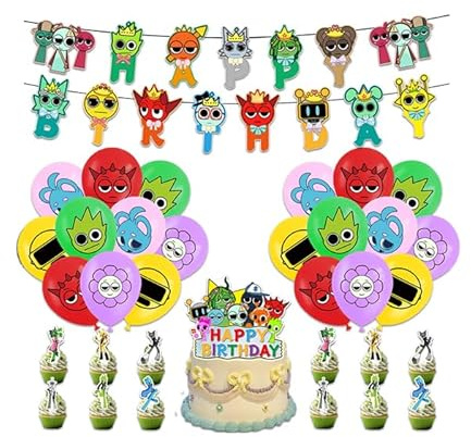Geburtstag Luftballons Incredibox Sprunki Kuchen Deko Geburtstag Incredibox Girlande Sprunki Luftballons Deko
