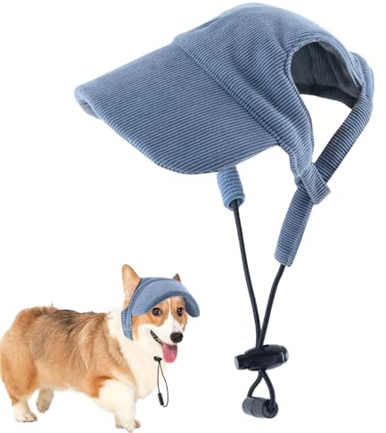 Dwafill Hut Hund Sommer Dog Cap, Schirmmütze Für Hunde Verstellbar Sonnenschutz Haustier Hut mit Ohrlöchern Dackel Mütze Hund Baseballmütze Sonnenhut, für Welpen Kleine Mittelgroße Große Hunde(M)
