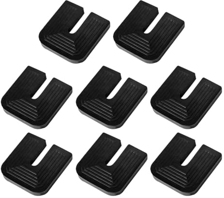 Nicear Amortiguadores de vibraciones de goma para aire acondicionado, en forma de U, con soporte para condensador, para exteriores, color negro, 8 unidades