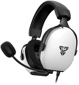 FANTECH MH92 Carbon Gaming Headset, Over-Ear Wired, 3.5mm TRRS, Compatible with Windows PS4 PS5 Switch, Black and White (White)