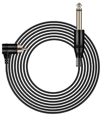 Cable RCA de máquina de tatuaje - TTOOGO 1.7M Cable de conexión de silicona con enchufe de cobre puro, RCA RATO Right Tattoo Fuente de alimentación del tatuaje,Negro